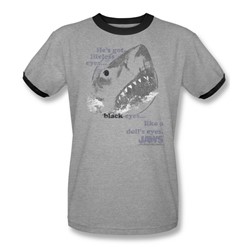 Jaws - Mens Like A Doll'S Eyes Ringer T-Shirt In Heather/Black