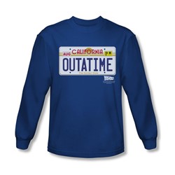 Back To The Future - Mens Outatime Plate Long Sleeve Shirt In Royal