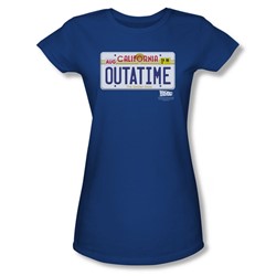 Back To The Future - Womens Outatime Plate T-Shirt In Royal