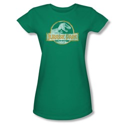 Jurassic Park - Womens Jp Orange T-Shirt In Kelly Green