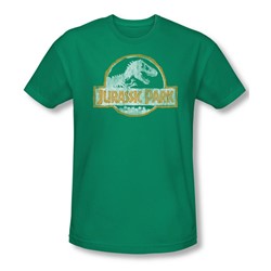 Jurassic Park - Mens Jp Orange T-Shirt In Kelly Green