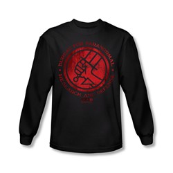 Hellboy Ii - Mens Bprd Logo Long Sleeve Shirt In Black
