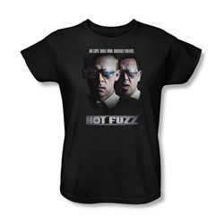 Hot Fuzz - Womens Big Cops T-Shirt In Black