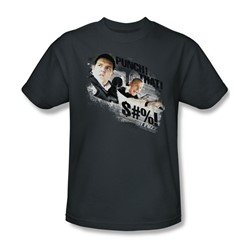 Hot Fuzz - Mens Punch That T-Shirt In Charcoal