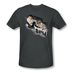 Hot Fuzz - Mens Punch That T-Shirt In Charcoal