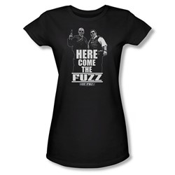 Hot Fuzz - Womens Here Come The Fuzz T-Shirt In Black