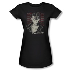 Cry Baby - Womens Drapes & Squares T-Shirt In Black