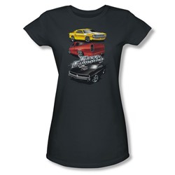 Fast And The Furious - Womens Muscle Car Splatter T-Shirt In Charcoal