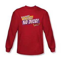 Fast Times Ridgemont High - Mens No Dice Long Sleeve Shirt In Red