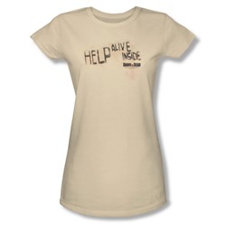 Dawn Of The Dead - Womens Help Alive Inside T-Shirt In Cream