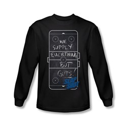 Slap Shot - Mens Chalkboard Long Sleeve Shirt In Black