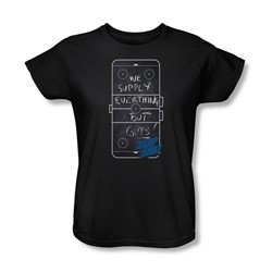 Slap Shot - Womens Chalkboard T-Shirt In Black