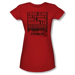 Shaun Of The Dead - Womens List T-Shirt In Red