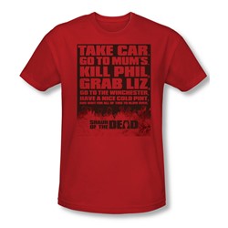Shaun Of The Dead - Mens List T-Shirt In Red