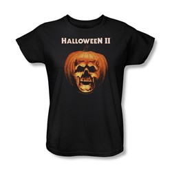 Halloween Ii - Womens Pumpkin Shell T-Shirt In Black