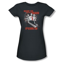 Shaun Of The Dead - Womens Bash Em T-Shirt In Charcoal