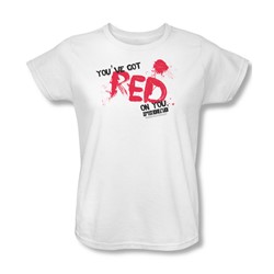 Shaun Of The Dead - Womens Red On You T-Shirt In White