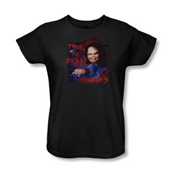 Childs Play 3 - Womens Time To Play T-Shirt In Black