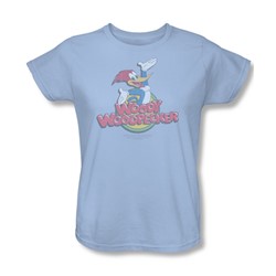 Woody Woodpecker - Womens Retro Fade T-Shirt In Light Blue