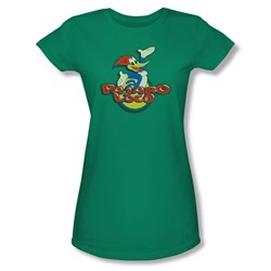 Woody Woodpecker - Womens Loco T-Shirt In Kelly Green