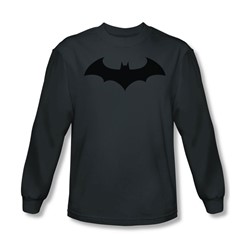 Batman - Mens Hush Logo Long Sleeve Shirt In Charcoal