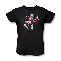 Batman - Womens Harley And Joker T-Shirt In Black