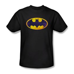 Batman - Mens Bm Neon Distress Logo T-Shirt In Black