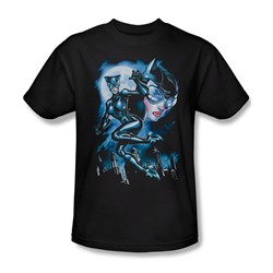 Batman - Mens Moonlight Cat T-Shirt In Black