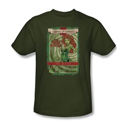 Batman - Mens Botanical Beauty T-Shirt In Military Green