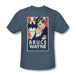 Batman - Mens Wayne For President T-Shirt In Slate