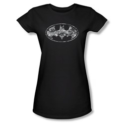 Batman - Womens Urban Camo Shield T-Shirt In Black