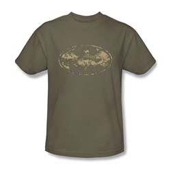 Batman - Mens Army Camo Shield T-Shirt In Safari Green