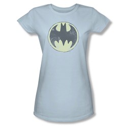 Batman - Womens Old Time Logo T-Shirt In Light Blue