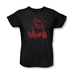 Batman - Womens Red Knight T-Shirt In Black