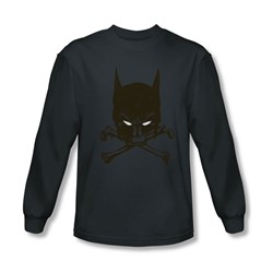 Batman - Mens Bat And Bones Long Sleeve Shirt In Charcoal