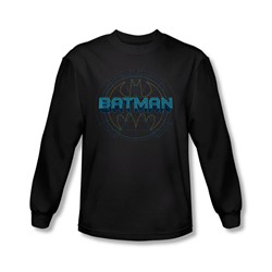 Batman - Mens Bat Tech Logo Long Sleeve Shirt In Black