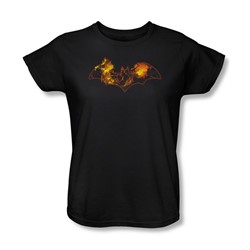 Batman - Womens Molten Logo T-Shirt In Black