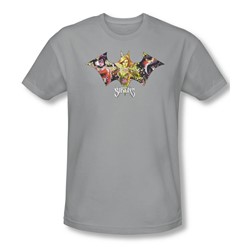Batman - Mens Sirens Bat T-Shirt In Silver
