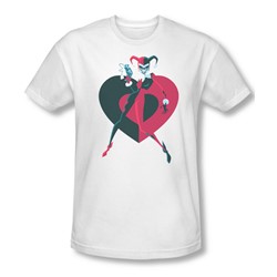 Batman - Mens Harely Heart T-Shirt In White