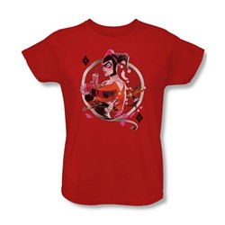 Batman - Womens Harley Q T-Shirt In Red