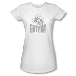 Batman - Womens Knight Sketch T-Shirt In White