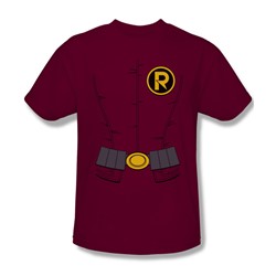 Batman - Mens New Robin Costume T-Shirt In Cardinal