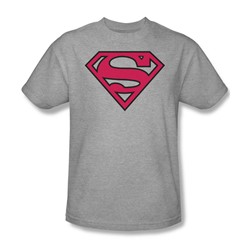 Superman - Mens Red & Black Shield T-Shirt In Heather