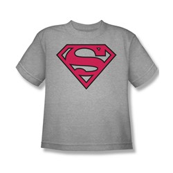 Superman - Big Boys Red & Black Shield T-Shirt In Heather