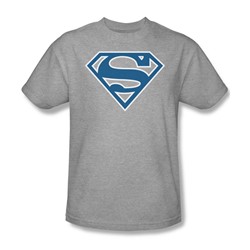 Superman - Mens Blue & White Shield T-Shirt In Heather
