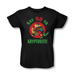 Superman - Womens Say No To Kryptonite T-Shirt In Black