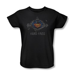 Superman - Womens Nerd Rage T-Shirt In Black