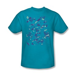 Superman - Mens Geo Scribbles T-Shirt In Turquoise