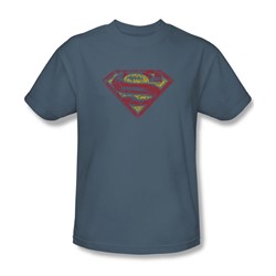 Superman - Mens S Shield Rough T-Shirt In Slate