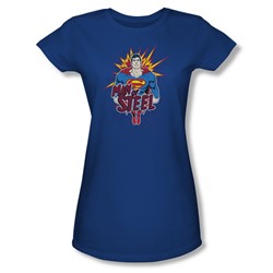Superman - Womens Steel Pop T-Shirt In Royal
